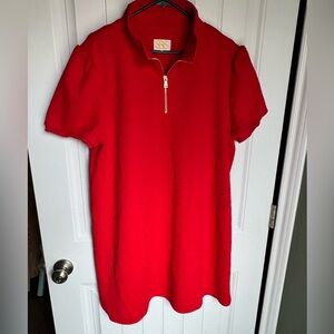 SSYS The Label Red Textured Half Zip Dress Size XXL